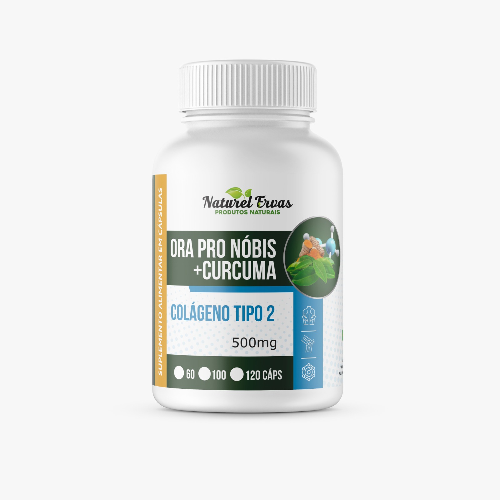 Ora Pro Nóbis + Cúrcuma + Colágeno Tipo II
