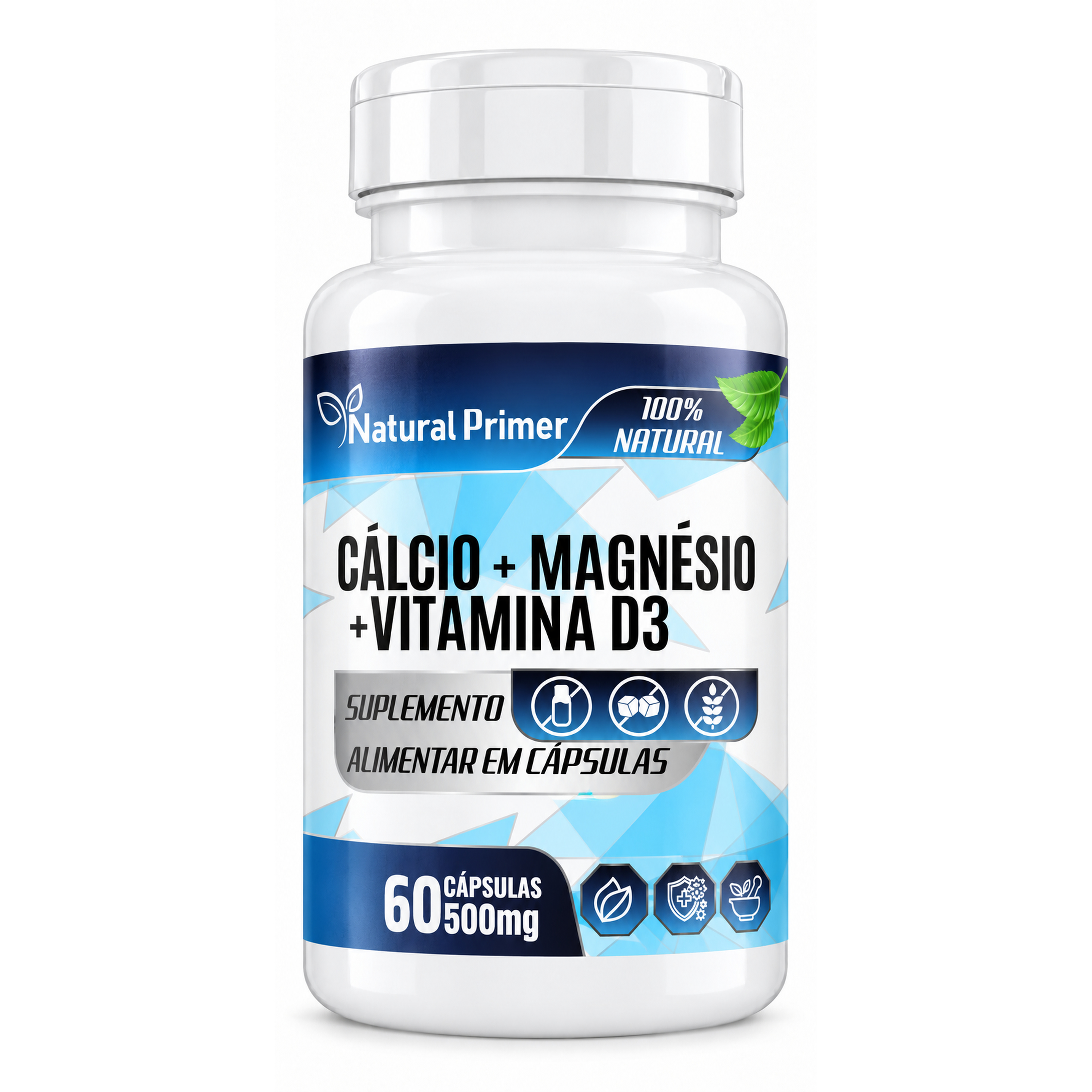 Calcio C/ Magnesio e D3 60 Capsulas 500mg