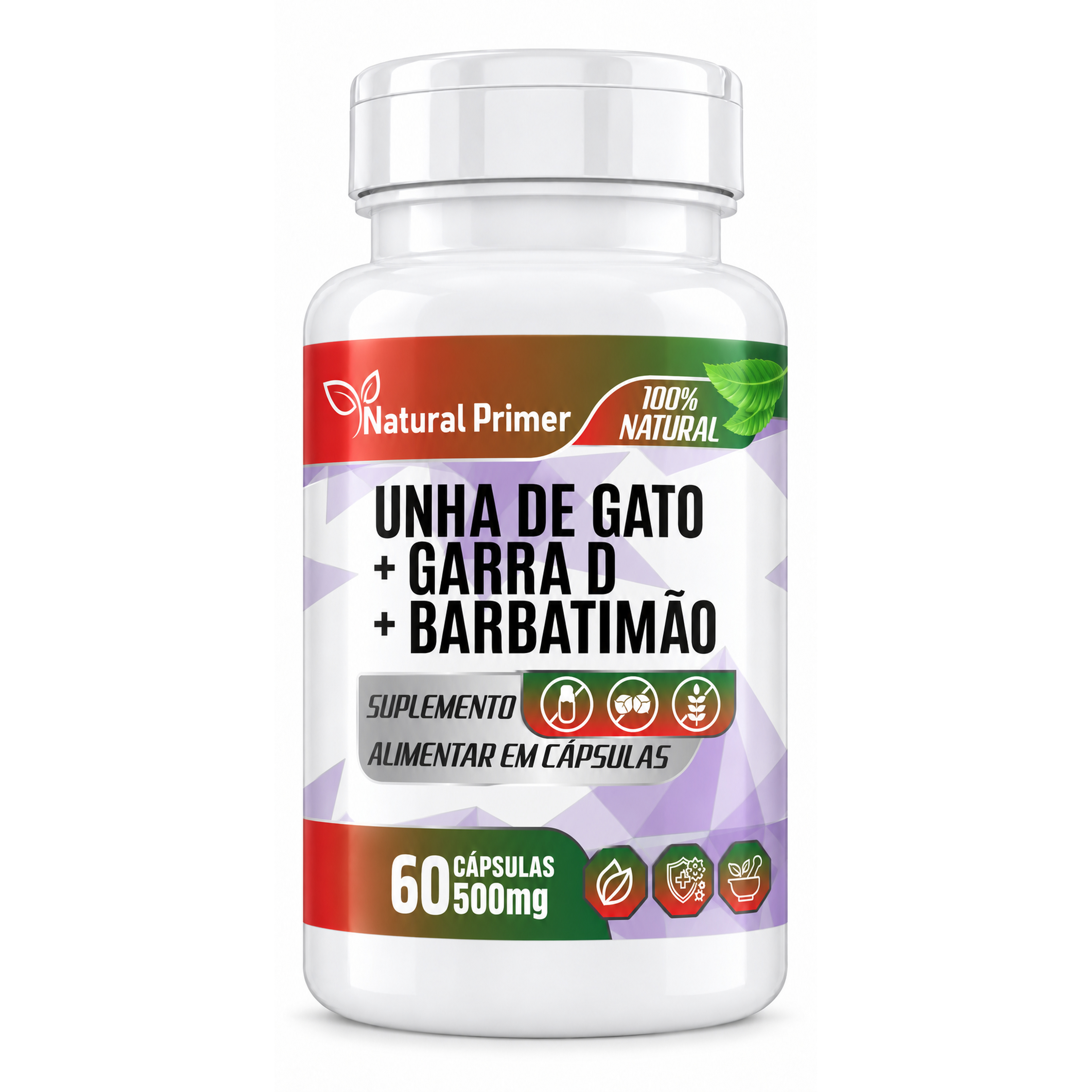Unha de gato c/ Garra d e Barbatimão 60 Capsulas 500mg