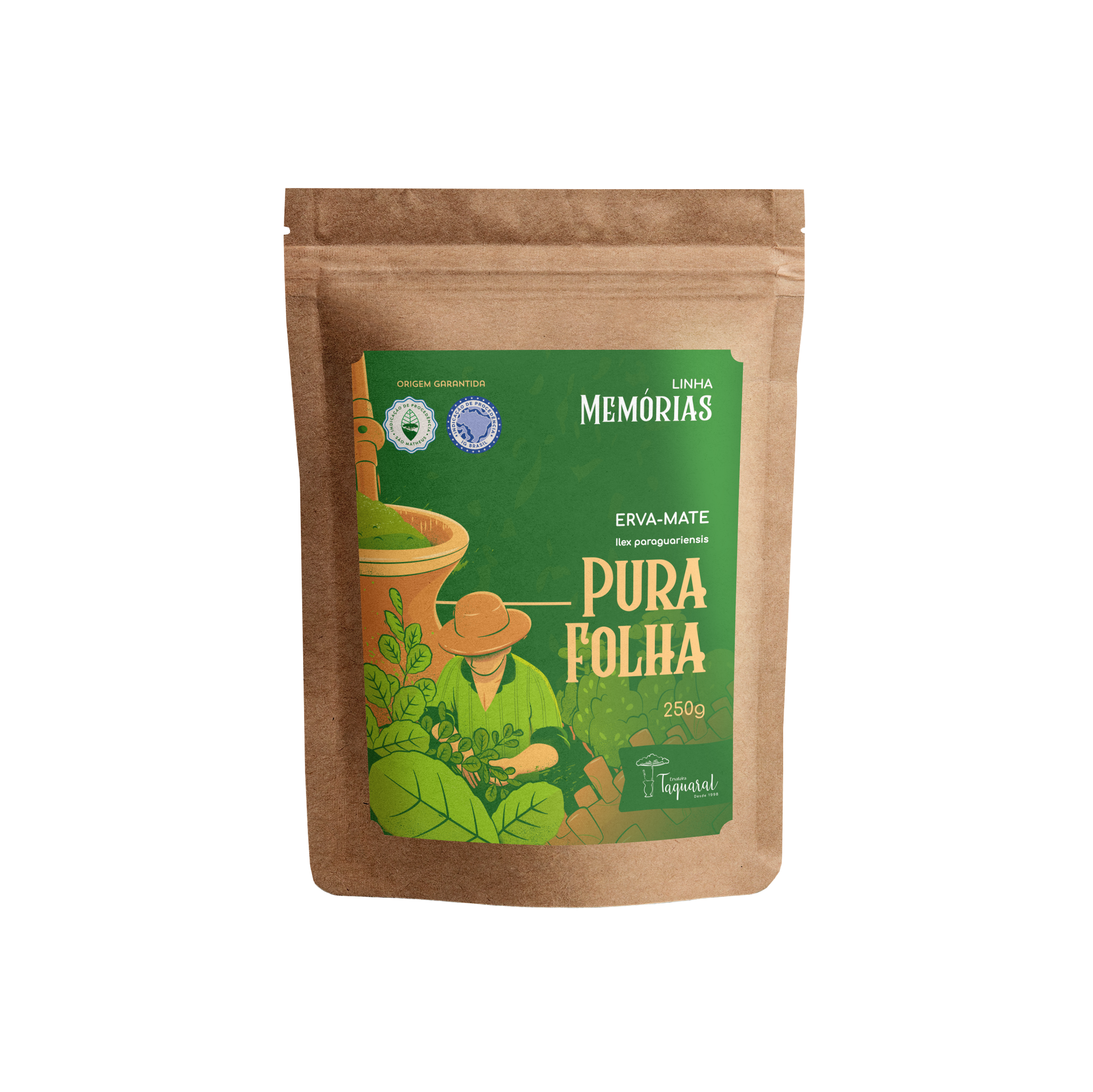 Erva-Mate Taquaral Pura Folha Memórias 250g - Certificação Indicação Geográfica)