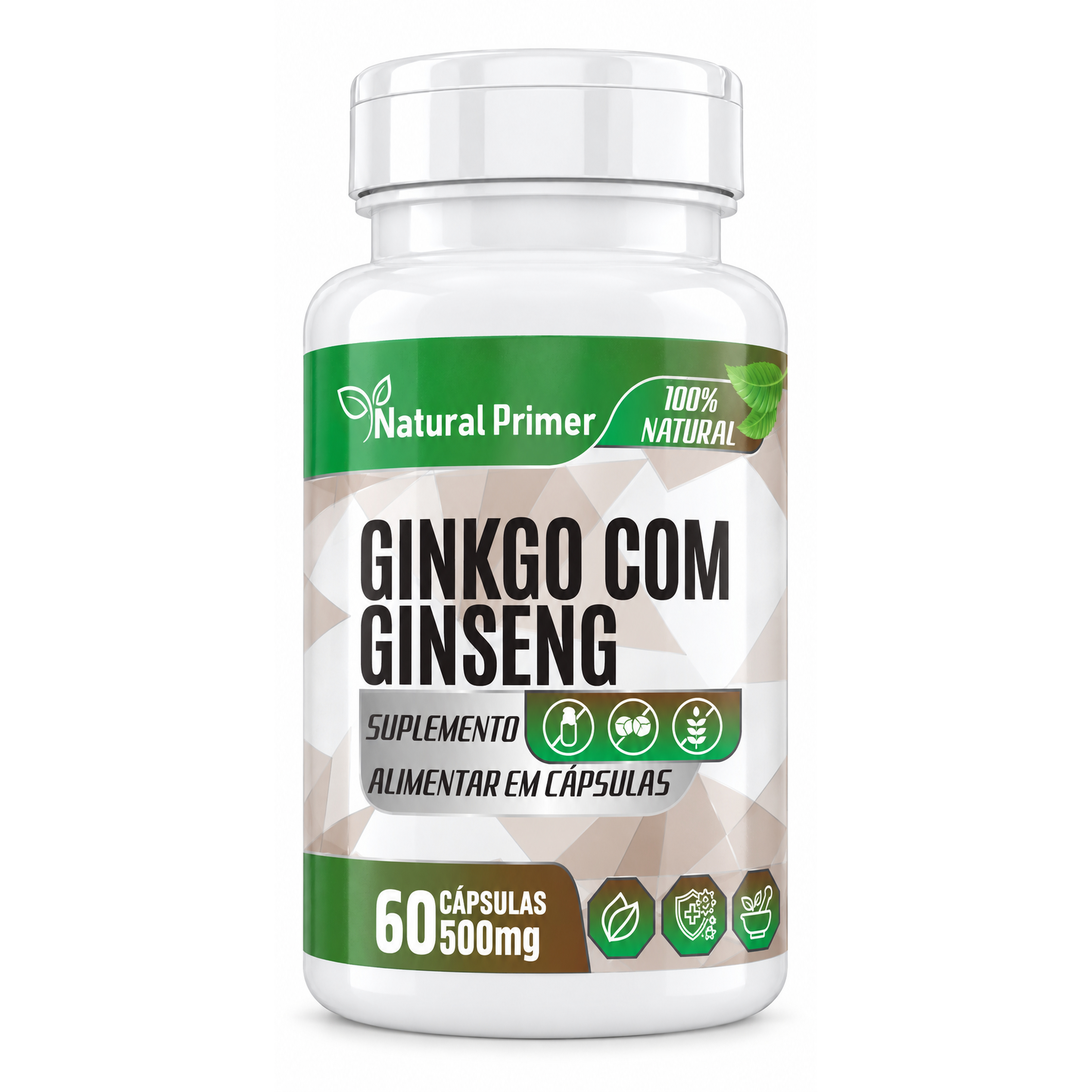Ginkgo com Ginseng 60 Capsulas 500mg