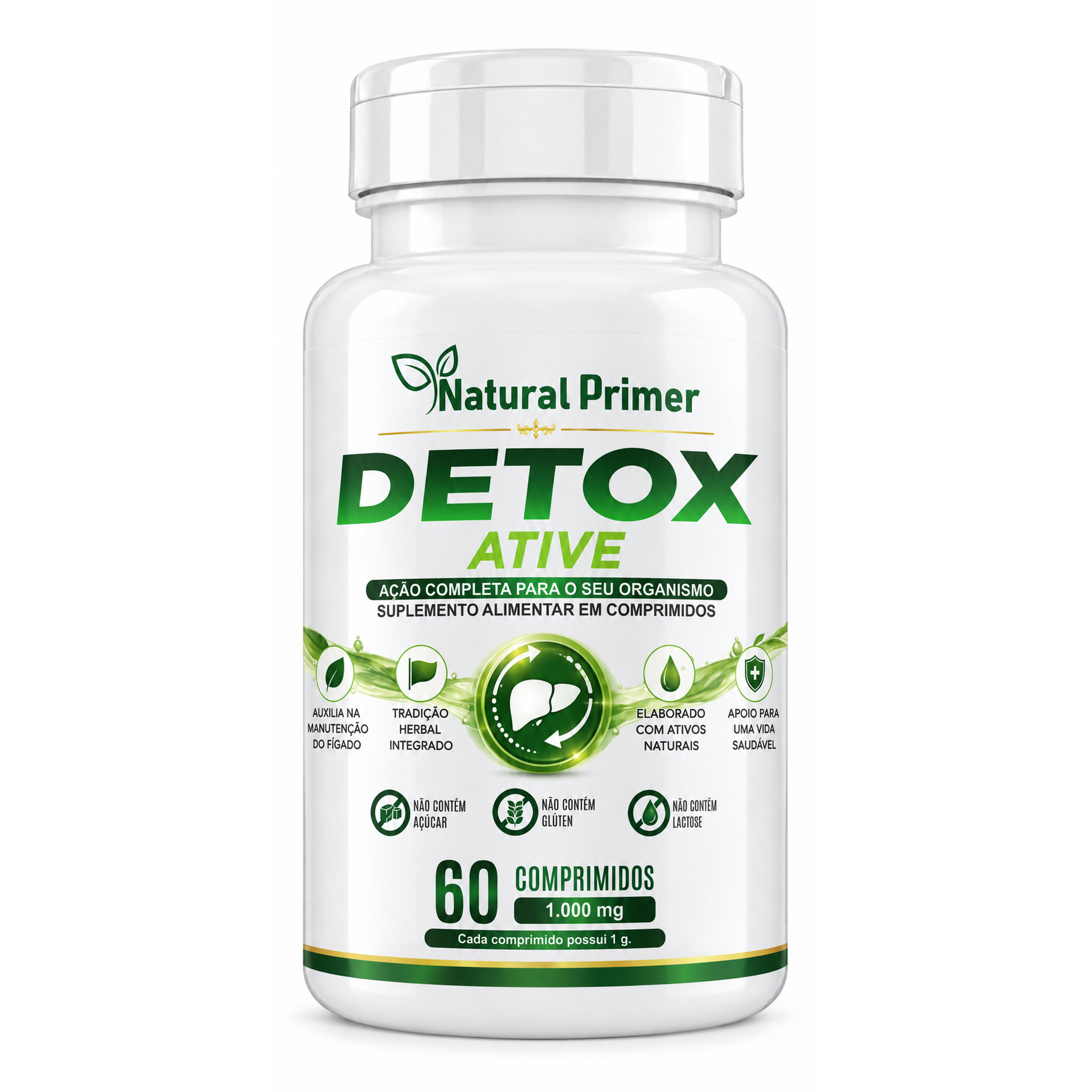 Detox Ative 60 Comprimidos 1000mg