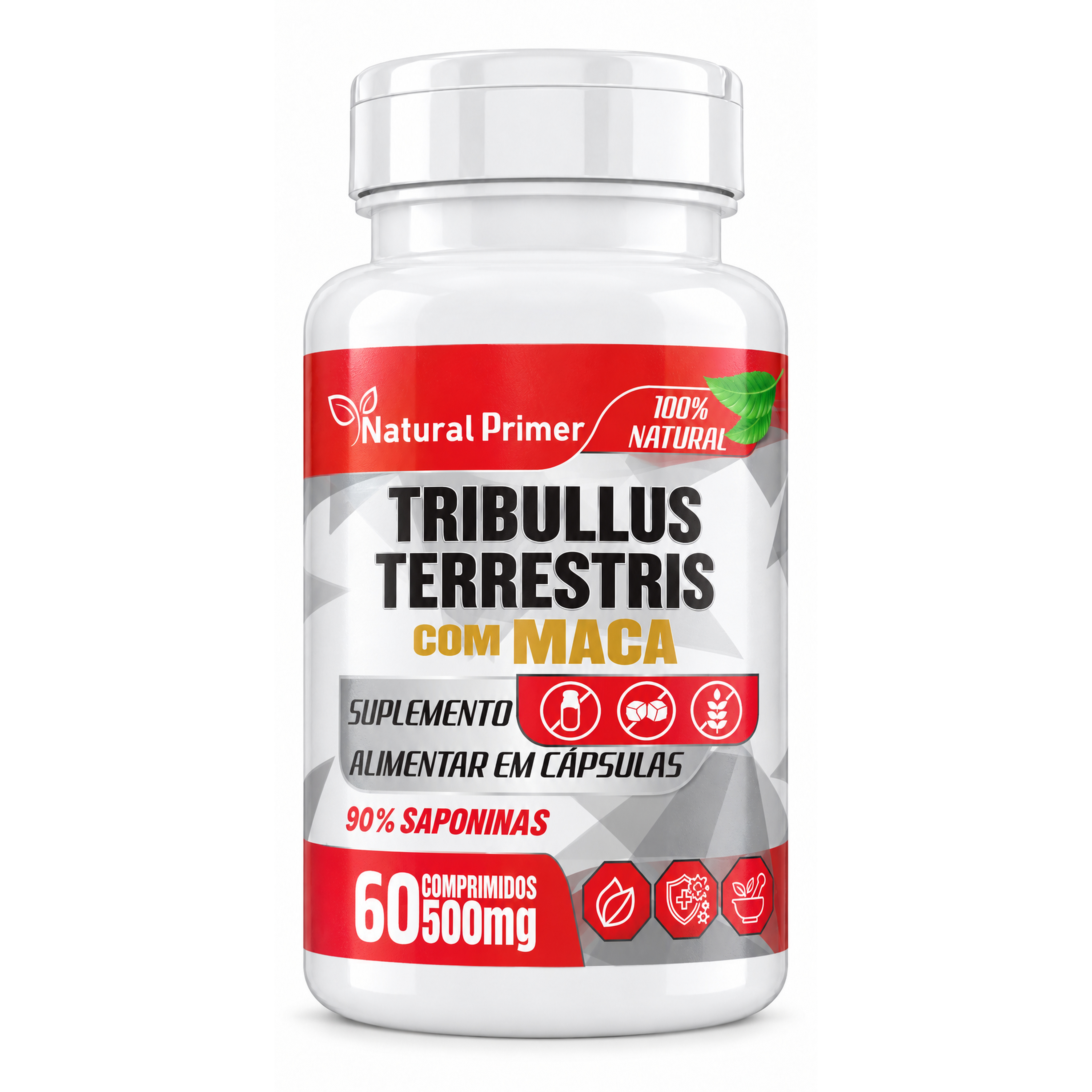 Tribullus Com Maca 90% Saponinas 60 Capsulas 500mg