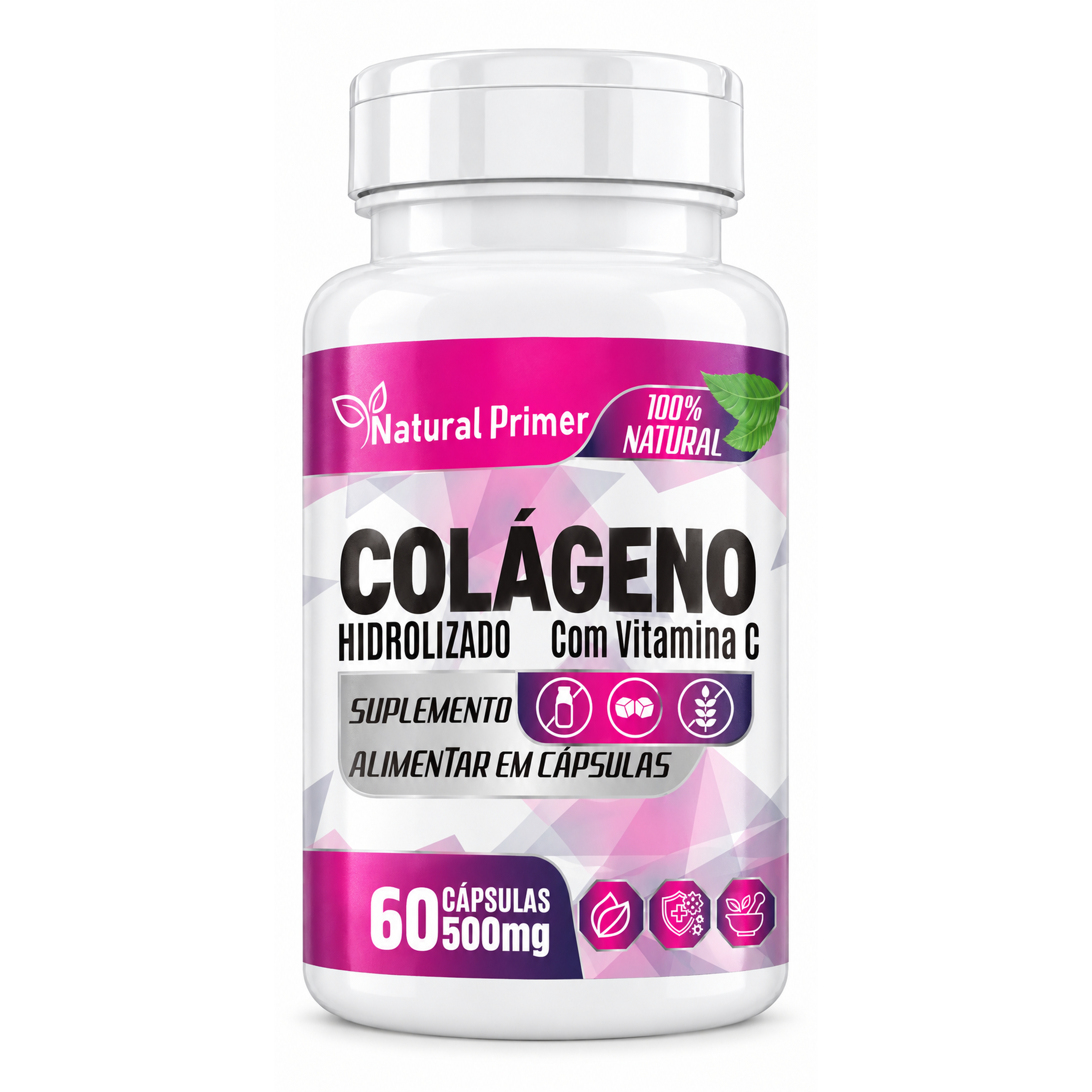 Colageno com Vitamina C 60 Capsulas 500mg