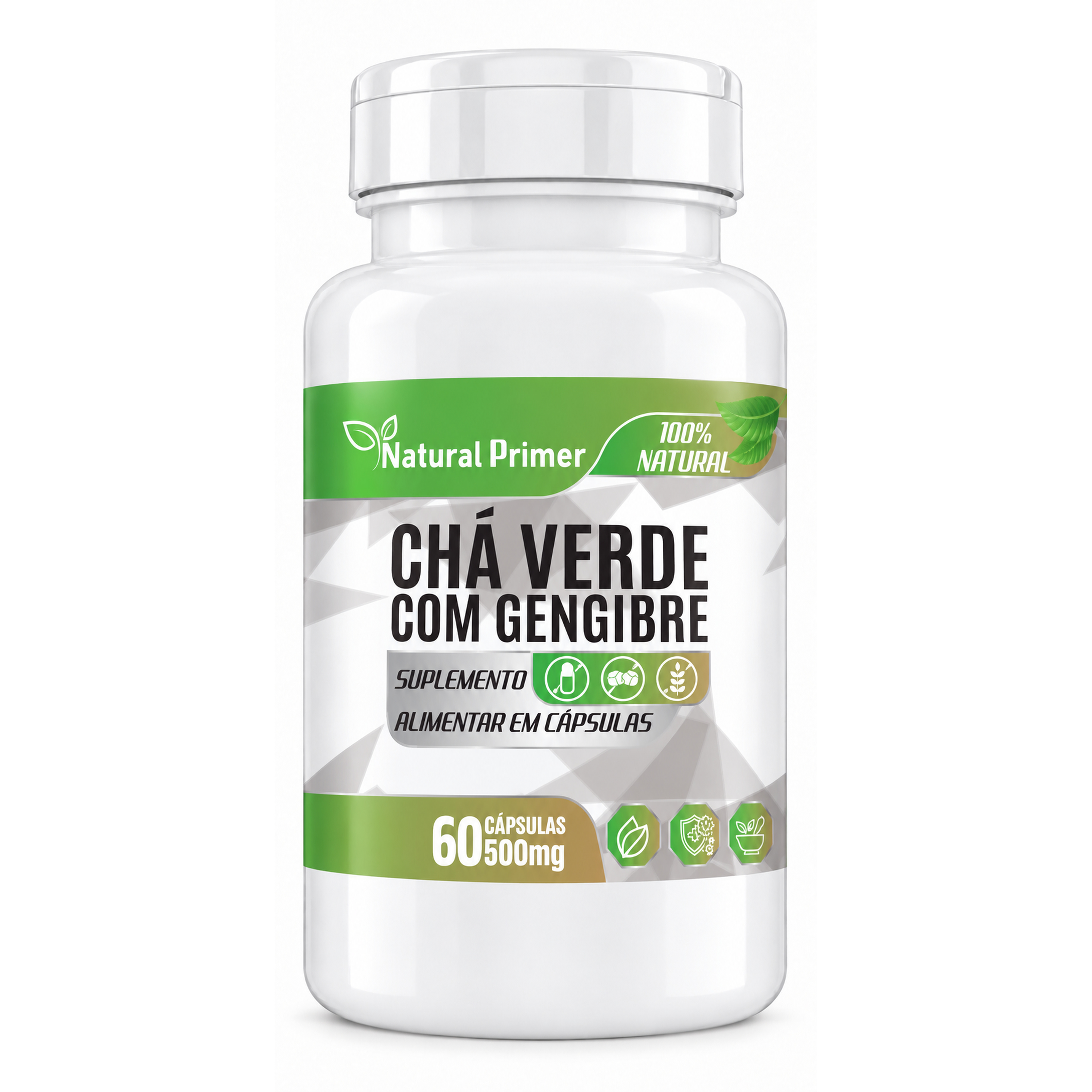 Cha verde c/ Gengibre 60 Capsulas 500mg