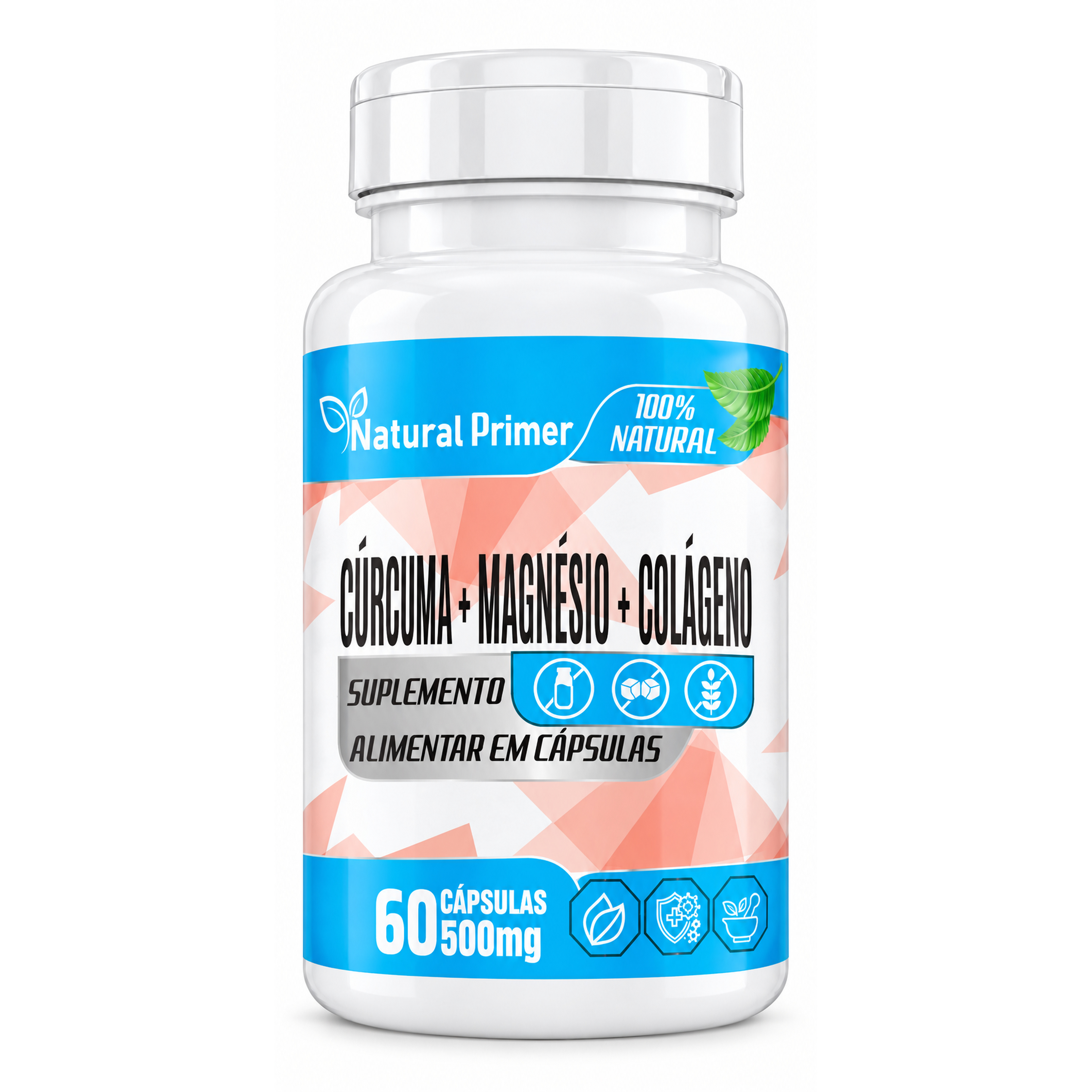 Curcuma com Magnesio e Colageno 60 Capsulas 500mg