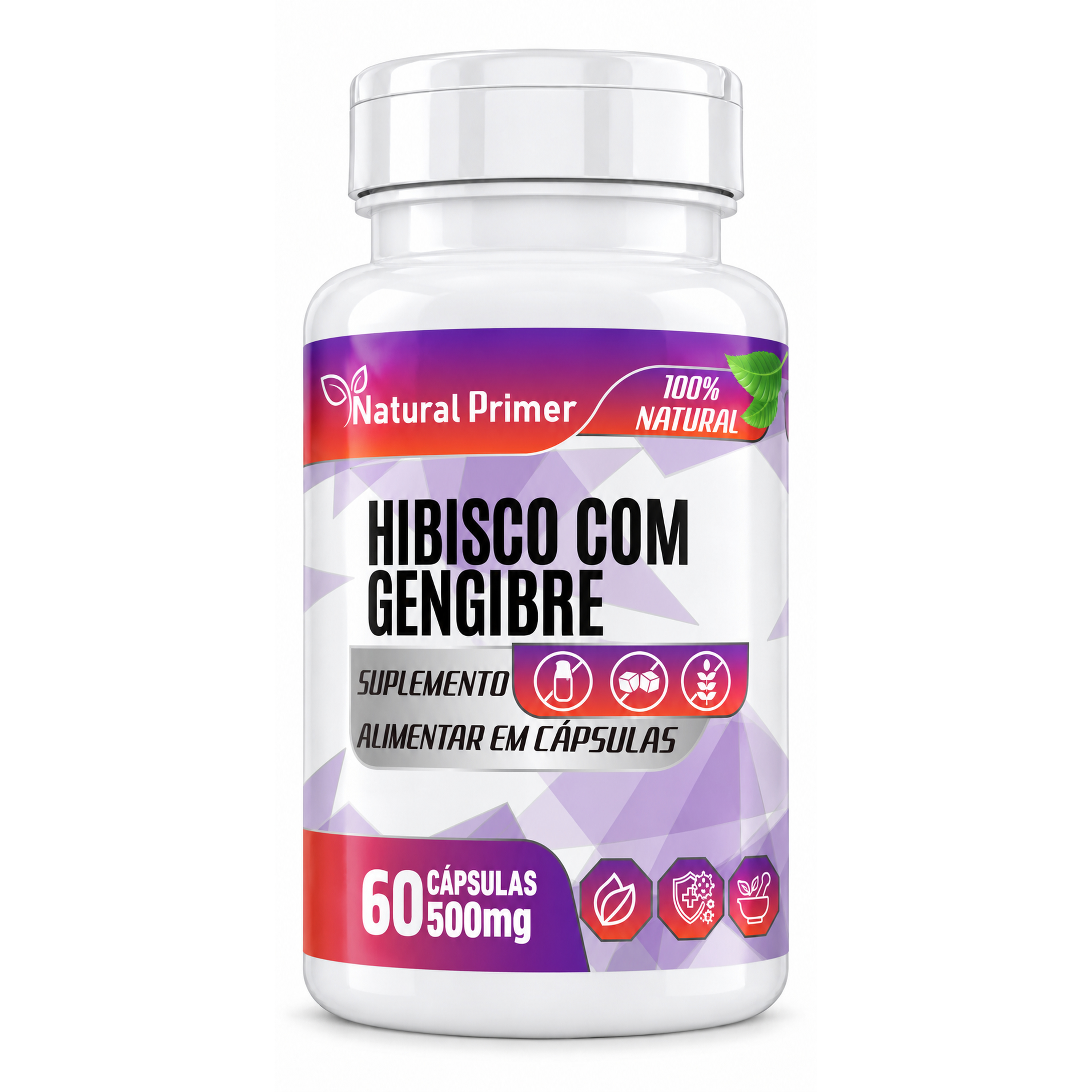 Hibisco com Gengibre 60 Capsulas 500mg