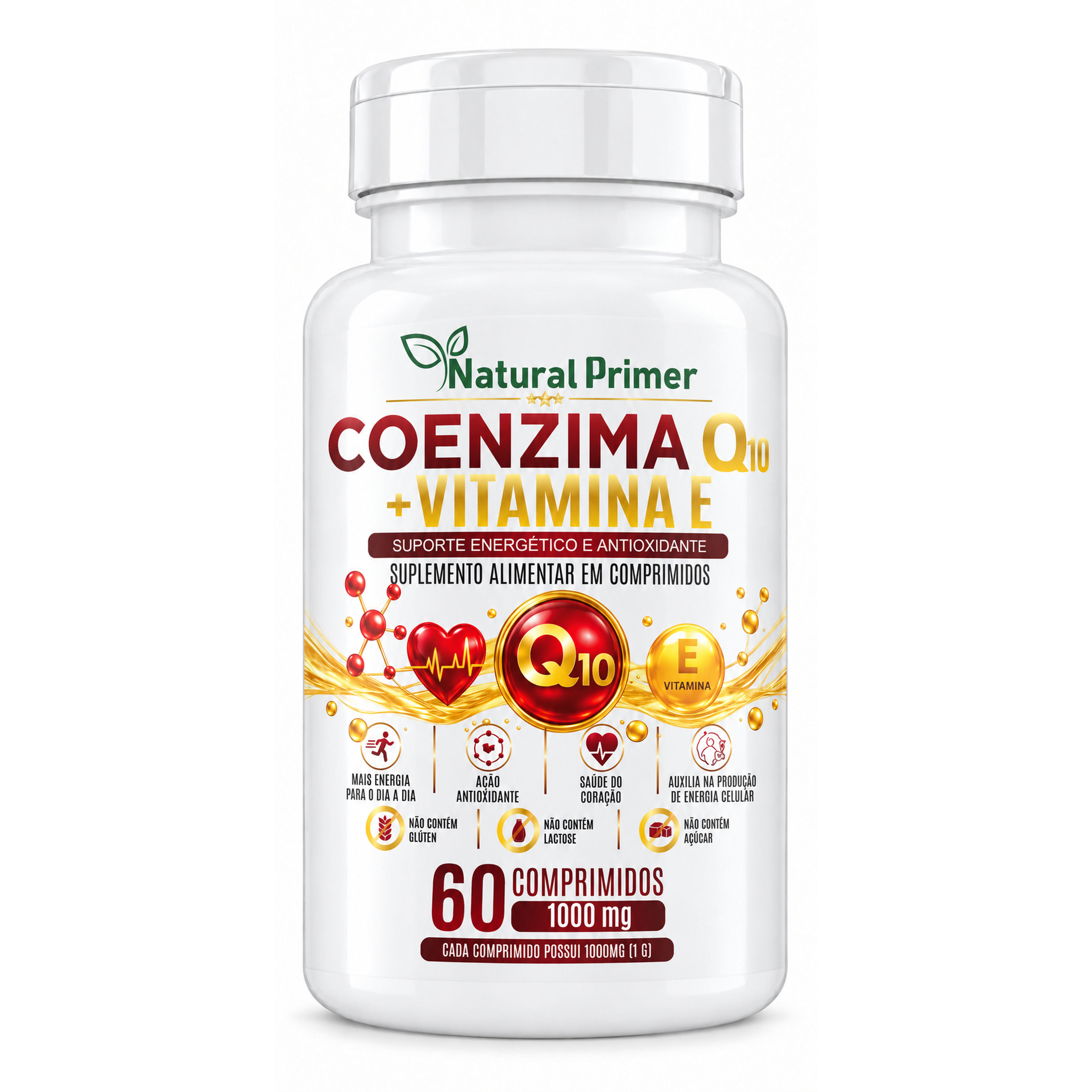 Coenzima com Vitamina E 60 Comprimidos 1000mg