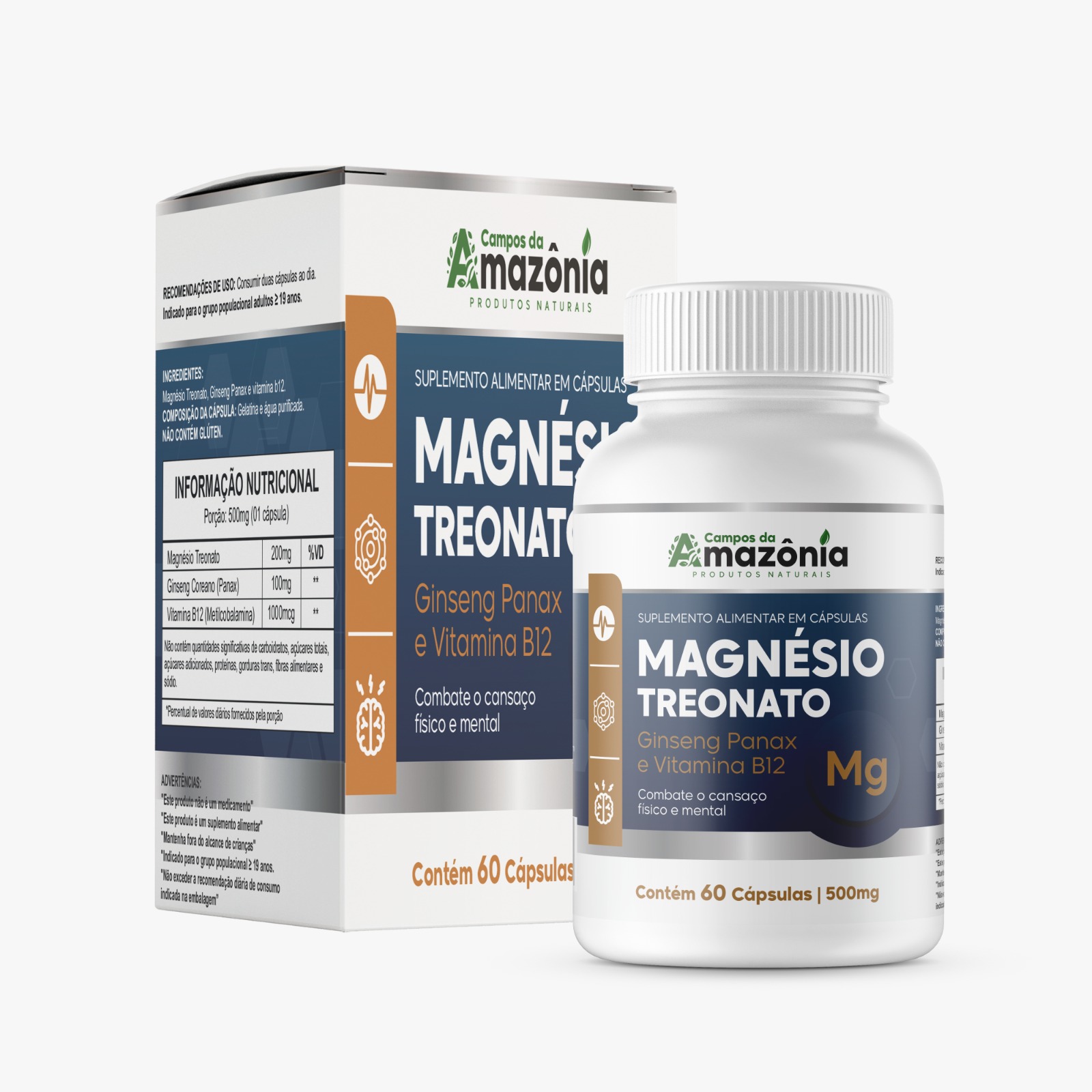 Magnésio Treonato Ginseng Panax e Vitamina B12