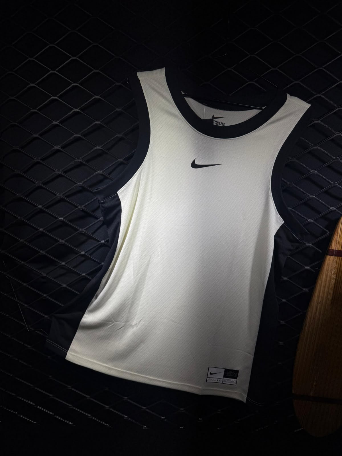 Regata Masculina Performance Bicolor – Branco com Preto